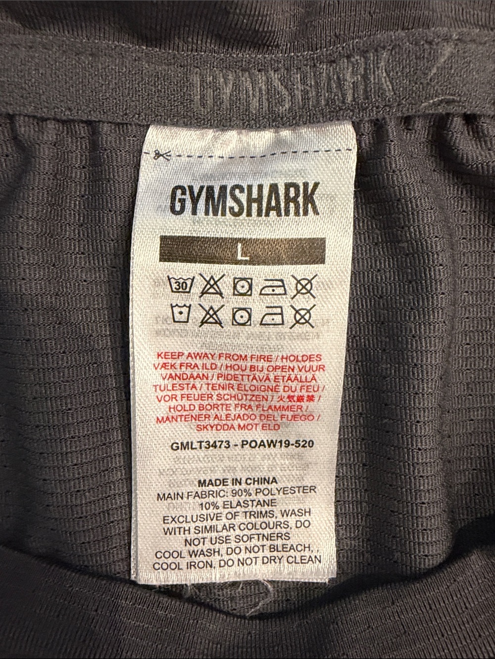 Gymshark Men’s Long Sleeve Training Tee — Dark Grey - Picture 7 of 8